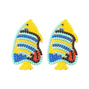 ( yellow)exaggerating Alloy beads samll earrings personality creative animal tropical earrings
