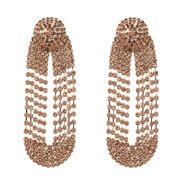 ( Gold)super claw chain exaggerating occidental style earrings Rhinestone fully-jewelled Earring woman tassel banquetea