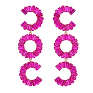 ( rose Red)super colorful diamond occidental style earrings woman fully-jewelled Earring exaggerating Word Round long s
