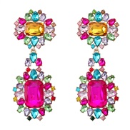 ( Color)super colorful diamond exaggerating occidental style earrings Rhinestone fully-jewelled earring Alloy diamond g