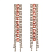 ( Rose Gold)earrings occidental style earrings exaggerating fully-jewelled Earring woman Alloy diamond square Rhineston