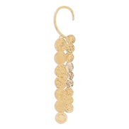 ( Gold)E occidental style retro geometry wind Alloy Earring  exaggerating multilayer circle Metal tassel