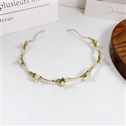 Pearl crystal flowers leaves Headband small fresh temperament fashion personality Headband retro samll