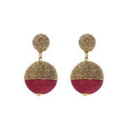 ( rose Red)occidental style fashion earrings retro Alloy big samll trend samll style earrings