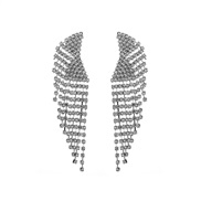 ( Silver)occidental style lady super Rhinestone earrings long style claw chain tassel earrings earring