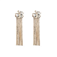 ( white)occidental style fashion personality temperament long style Alloy claw chain tassel earrings exaggerating geome