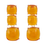 (yellow )exaggerating occidental style earrings geometry earring woman multilayer square Alloy resin