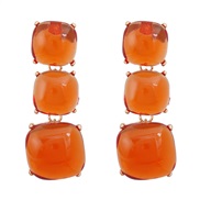 ( Tangerine)exaggerating occidental style earrings geometry earring woman multilayer square Alloy resin