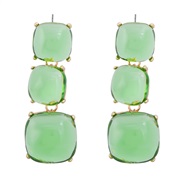 ( green)exaggerating occidental style earrings geometry earring woman multilayer square Alloy resin