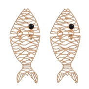 ( Gold)spring earrings occidental style Earring woman brief hollow Alloy tropical
