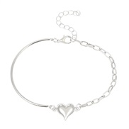 ( 1  White K 7 87)occidental style brief heart-shaped bangle Korean style tube chain splice love bracelet woman surface