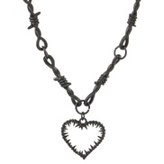 ( 2  Black  K 495)occidental style love necklaceins punk trend black man woman lovers heart-shaped pendant
