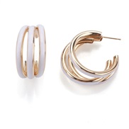 ( white)ins exaggerating Round enamel Alloy earrings temperament personality geometry ear stud Earring