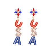 (red blue ) day dayU diamond love Word earring