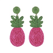(red )summer Bohemian style handmade weave fruits earrings personality sweet