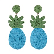 ( blue)summer Bohemian style handmade weave fruits earrings personality sweet