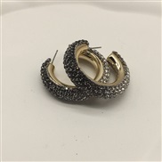 (black and white)occidental style color diamond earrings high fashion all-Purpose Earring brief multicolor exaggerating