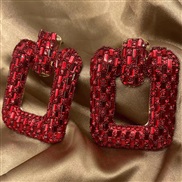( red)occidental style exaggerating high earrings color earrings color glass fully-jewelled fashion ear stud Earring wom