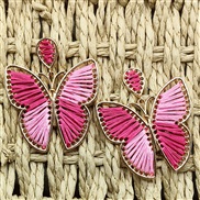 (B Style)occidental style handmade surround earrings weave butterfly ear stud Bohemian style Alloy earring Earring woman