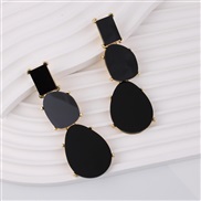 ( black)retro Earring samll textured high asymmetry temperament long style resin earrings woman