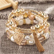(B268 Coffee )occidental style Bohemia layer bracelet lady diamond multilayer elasticity bracelet