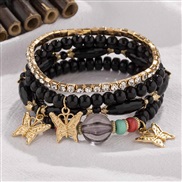 (B231  black)occidental style Bohemia layer bracelet lady diamond multilayer elasticity bracelet