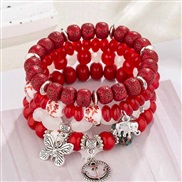 (B27   red)occidental style Bohemia layer bracelet lady diamond multilayer elasticity bracelet