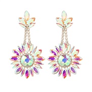 (AB color)trend colorful diamond earrings occidental style fully-jewelled Earring woman Bohemian style flowers earring 