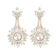 ( white)trend colorful diamond earrings occidental style fully-jewelled Earring woman Bohemian style flowers earring ex
