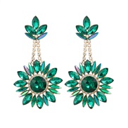 ( green)trend colorful diamond earrings occidental style fully-jewelled Earring woman Bohemian style flowers earring ex