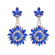 ( blue)trend colorful diamond earrings occidental style fully-jewelled Earring woman Bohemian style flowers earring exa