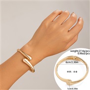 ( 1  Gold 2426)occidental style  exaggerating big drop Metal surface mirror opening bangleins wind