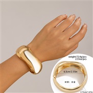 ( 8  Gold 2433)occidental style  exaggerating big drop Metal surface mirror opening bangleins wind