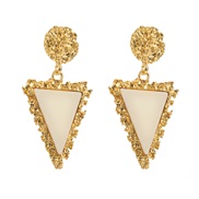 ( white)occidental style retro medium wind resin earrings brief triangle pendant samll high fashion Earring