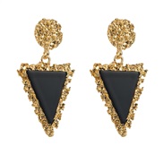 ( black)occidental style retro medium wind resin earrings brief triangle pendant samll high fashion Earring