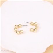 ( Gold)occidental style retro Metal Round uniquec Word ear stud        punk wind Street Snap style