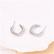 ( Silver) high Irregular geometryc Word ear stud      unique classic style samll Earring