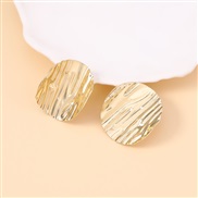 ( Gold) brief punk wind geometry Oval ear stud     Irregular Stripe temperament all-Purpose Style