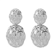 ( White K)E occidental style three-dimensional flower Earring  retro high samll all-Purpose Metal earrings