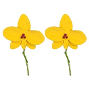 ( yellow)E occidental style fashion wind petal earrings  exaggerating enamel Metal big flowers ear stud woman