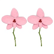 ( Pink)E occidental style fashion wind petal earrings  exaggerating enamel Metal big flowers ear stud woman