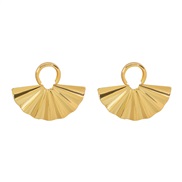 ( Gold)occidental style fashion Metal Earring  trend personality sector geometry retro earrings