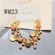 (WM23) occidental style fashion Bohemia color love pendant multilayer beads bracelet