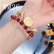 (WM26) occidental style fashion Bohemia color love pendant multilayer beads bracelet