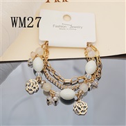 (WM27) occidental style fashion Bohemia color love pendant multilayer beads bracelet