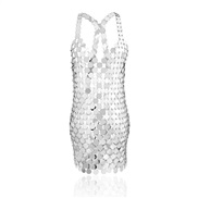 ( Silver  586)occidental style  hollow sequin chain woman  bag Dress