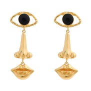 ( Gold)occidental style Alloy earrings woman exaggerating eyes Earring