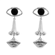 ( Silver)occidental style Alloy earrings woman exaggerating eyes Earring