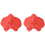( orange)summer new Alloy butterfly flowers earrings occidental style exaggerating Earring lady elegant flowers style