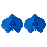( blue)summer new Alloy butterfly flowers earrings occidental style exaggerating Earring lady elegant flowers style